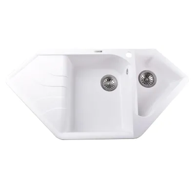 Гранітна мийка Globus Lux GARDA 1000х500-А0007, білий